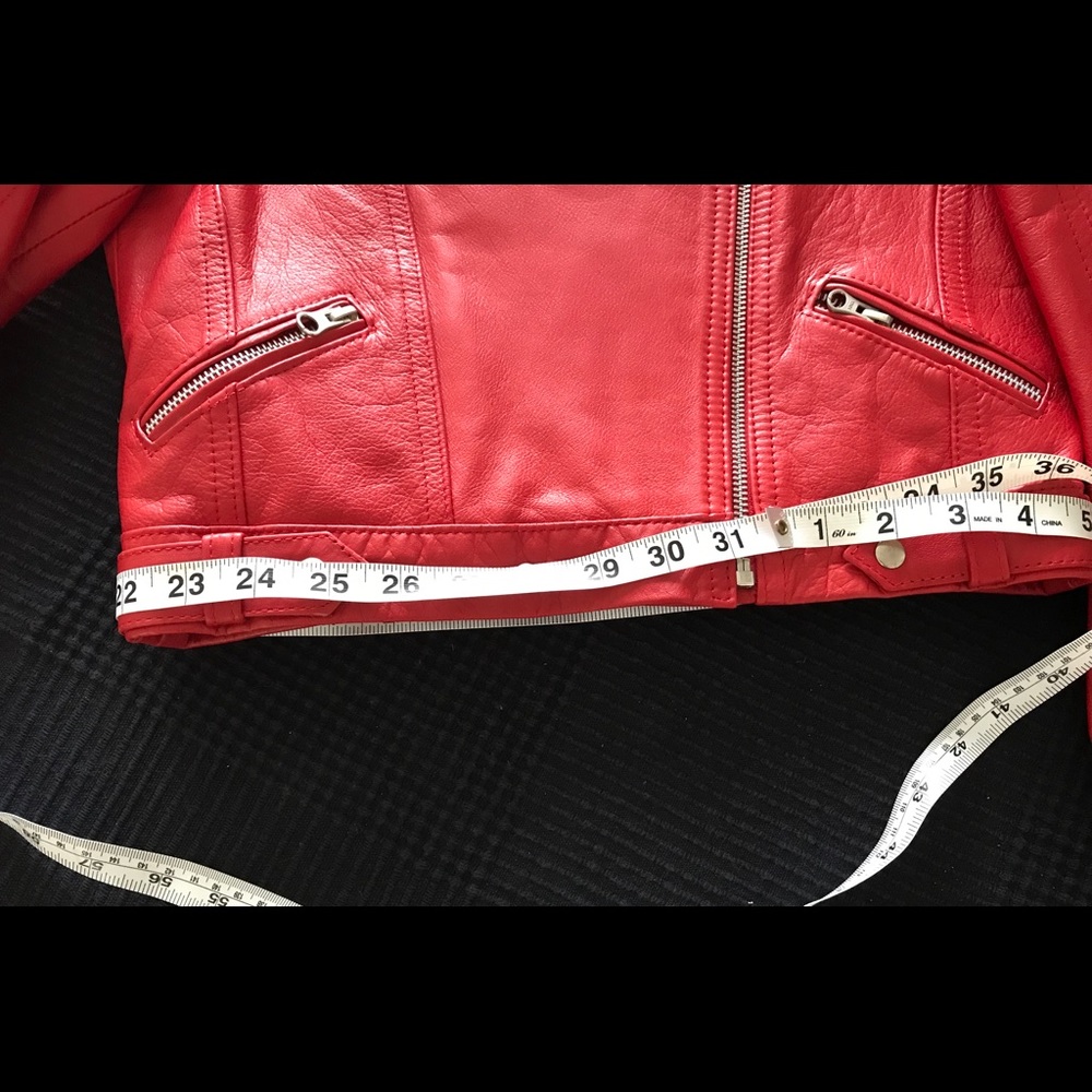 Red rock genuine leather jacket with tacks. - Picture 6 of 8